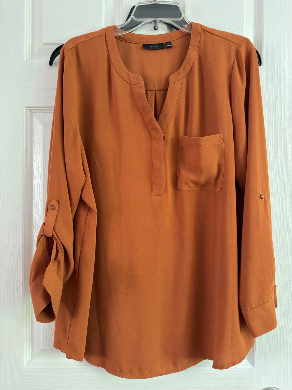 Apt. 9 Rust Orange Pullover Tunic with Chest Pocket